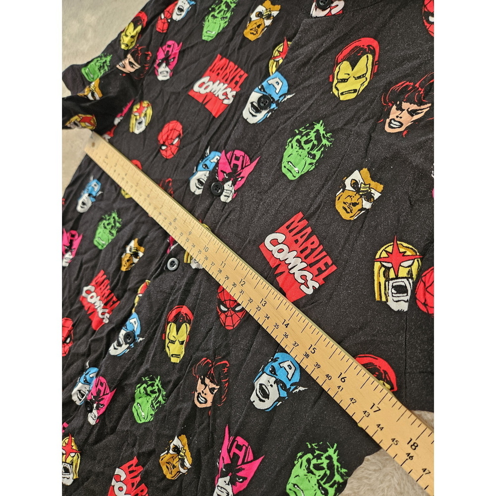 Marvel Comics All-over Print Short-sleeve Shirt Spider-Man Hulk Iron Man Size S - Picture 6 of 10